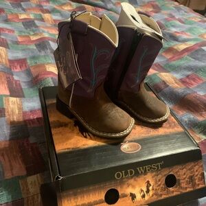 Old West Infant/Toddler Purple and Brown Western Boots